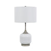 Myra Table Lamp Set of 2 Fluted Accent Glass Base White Fabric Shade BM323963