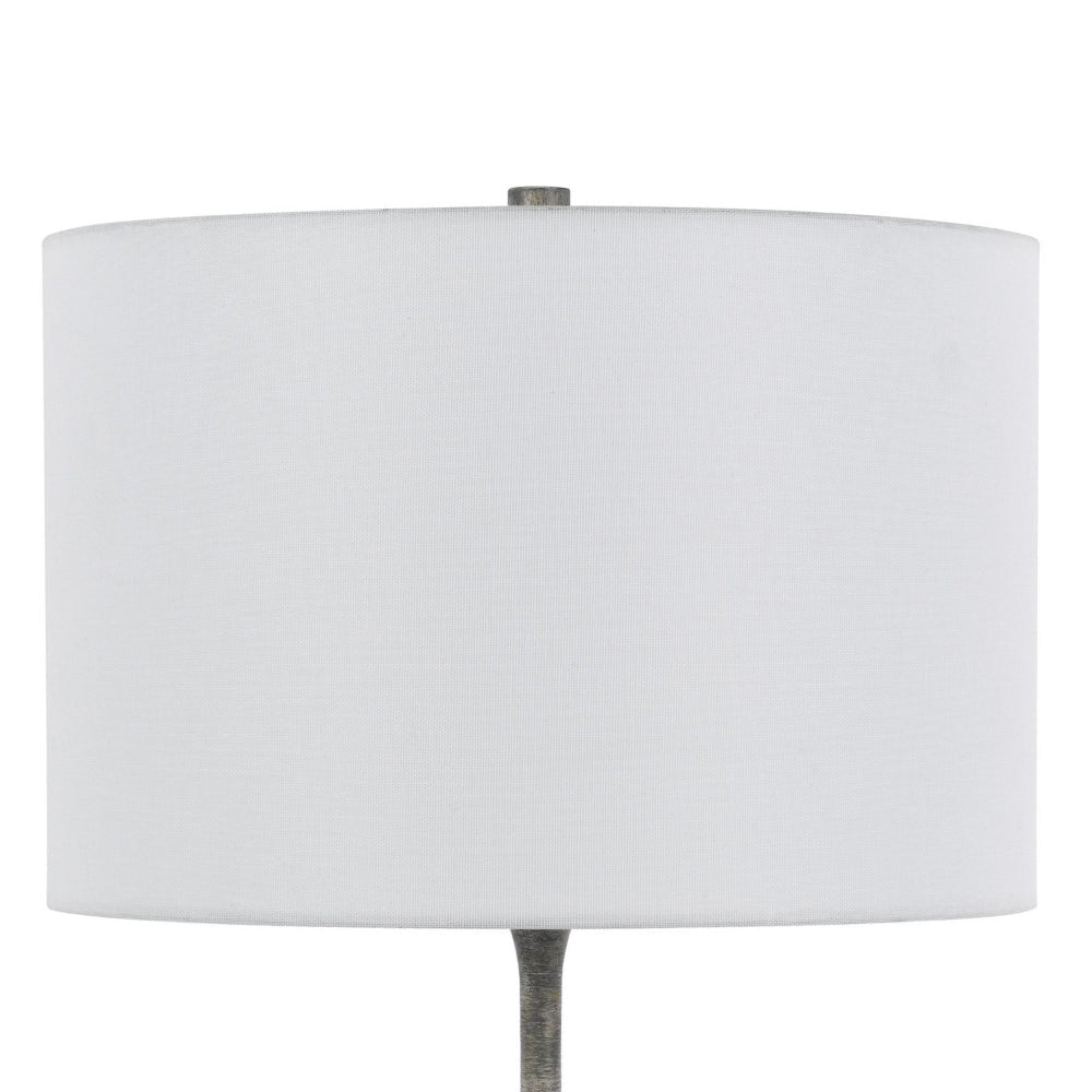 Myra Table Lamp Set of 2 Fluted Accent Glass Base White Fabric Shade BM323963