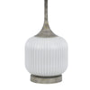 Myra Table Lamp Set of 2 Fluted Accent Glass Base White Fabric Shade BM323963