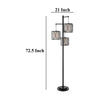 Lany 73 Inch Floor Lamp 3 Hanging Lantern Style Shades Black Iron BM323964