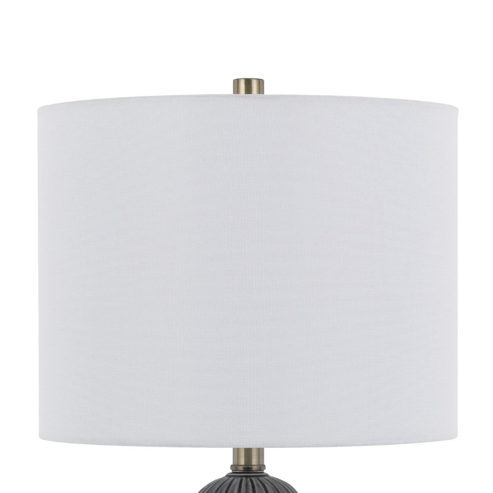 Lomy 26 Inch Table Lamp Set of 2 Stacked Ball Gray Black White Shade BM323965