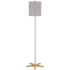 Plue 62 Inch Floor Lamp Brown Pole w Star Wood Base White Shade BM323967