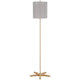 Plue 62 Inch Floor Lamp Brown Pole w Star Wood Base White Shade BM323967