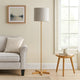 Plue 62 Inch Floor Lamp, Brown Pole w Star Wood Base, White Shade