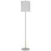 Plue 63 Inch Floor Lamp, Chrome Pole Round Base, Off White Drum Shade