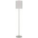 Plue 63 Inch Floor Lamp, Chrome Pole Round Base, Off White Drum Shade