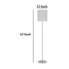 Plue 63 Inch Floor Lamp Chrome Pole Round Base Off White Drum Shade BM323969