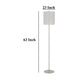 Plue 63 Inch Floor Lamp Chrome Pole Round Base Off White Drum Shade BM323969