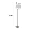 Tomi 63 Inch Floor Lamp Double Swing Arm Brushed Steel White Shade BM323971