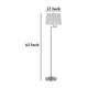 Tomi 63 Inch Floor Lamp Double Swing Arm Brushed Steel White Shade BM323971
