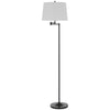 Tomi 63 Inch Floor Lamp Double Swing Arm Bronze Metal White Shade BM323972
