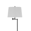 Tomi 63 Inch Floor Lamp Double Swing Arm Bronze Metal White Shade BM323972