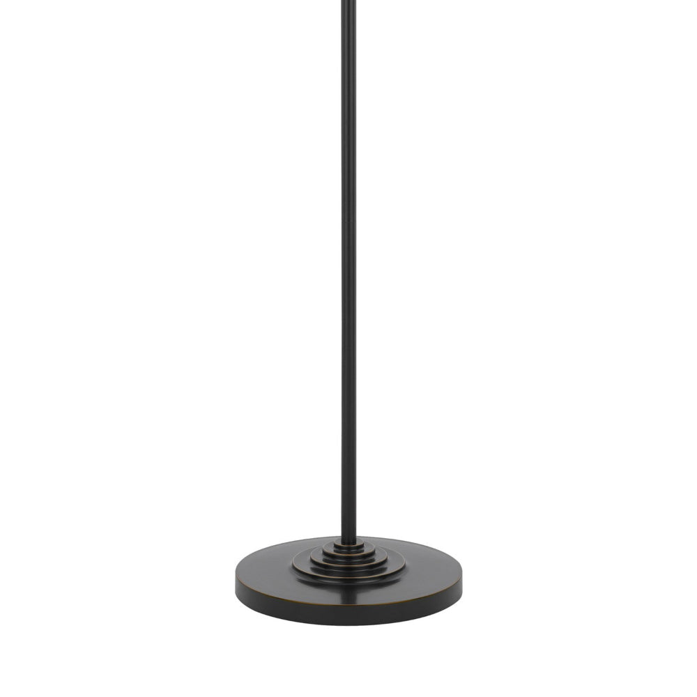 Tomi 63 Inch Floor Lamp Double Swing Arm Bronze Metal White Shade BM323972