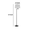 Tomi 63 Inch Floor Lamp Double Swing Arm Bronze Metal White Shade BM323972