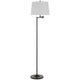 Tomi 63 Inch Floor Lamp, Double Swing Arm, Bronze Metal, White Shade