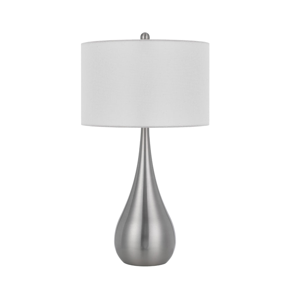 Ege Table Lamp Set of 2 Teardrop Brushed Steel Base White Shade BM323973
