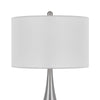 Ege Table Lamp Set of 2 Teardrop Brushed Steel Base White Shade BM323973