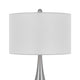 Ege Table Lamp Set of 2 Teardrop Brushed Steel Base White Shade BM323973