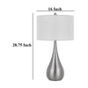 Ege Table Lamp Set of 2 Teardrop Brushed Steel Base White Shade BM323973