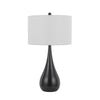 Ege Table Lamp Set of 2 Teardrop Bronze Metal Base White Shade BM323974