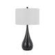 Ege Table Lamp Set of 2 Teardrop Bronze Metal Base White Shade BM323974
