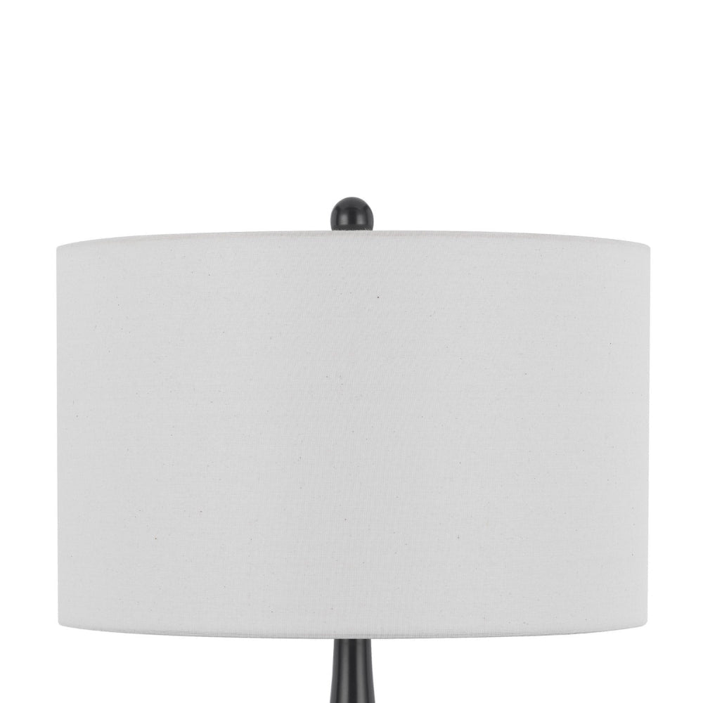 Ege Table Lamp Set of 2 Teardrop Bronze Metal Base White Shade BM323974