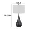 Ege Table Lamp Set of 2 Teardrop Bronze Metal Base White Shade BM323974