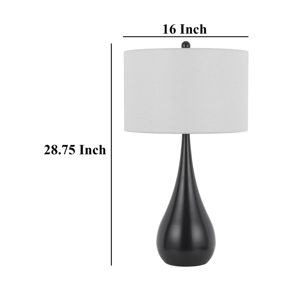 Ege Table Lamp Set of 2 Teardrop Bronze Metal Base White Shade BM323974