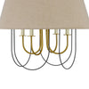 Pomy 24 Inch Chandelier Hardback Burlap Shade Gold Black Metal BM323975
