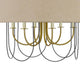 Pomy 28 Inch Chandelier Hardback Burlap Shade Gold Black Metal BM323976
