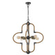 Gemo 25 Inch Chandelier Crossed Clover Design Brass Black Metal BM323977