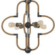 Gemo 25 Inch Chandelier Crossed Clover Design Brass Black Metal BM323977
