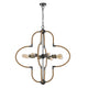 Gemo 36 Inch Chandelier Crossed Clover Design Brass Black Metal BM323978