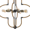 Gemo 36 Inch Chandelier Crossed Clover Design Brass Black Metal BM323978