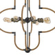 Gemo 36 Inch Chandelier Crossed Clover Design Brass Black Metal BM323978
