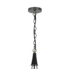 Cora 8 Inch Pendant Light w Gray Gold Chain Fluted Raindrop Glass BM323979