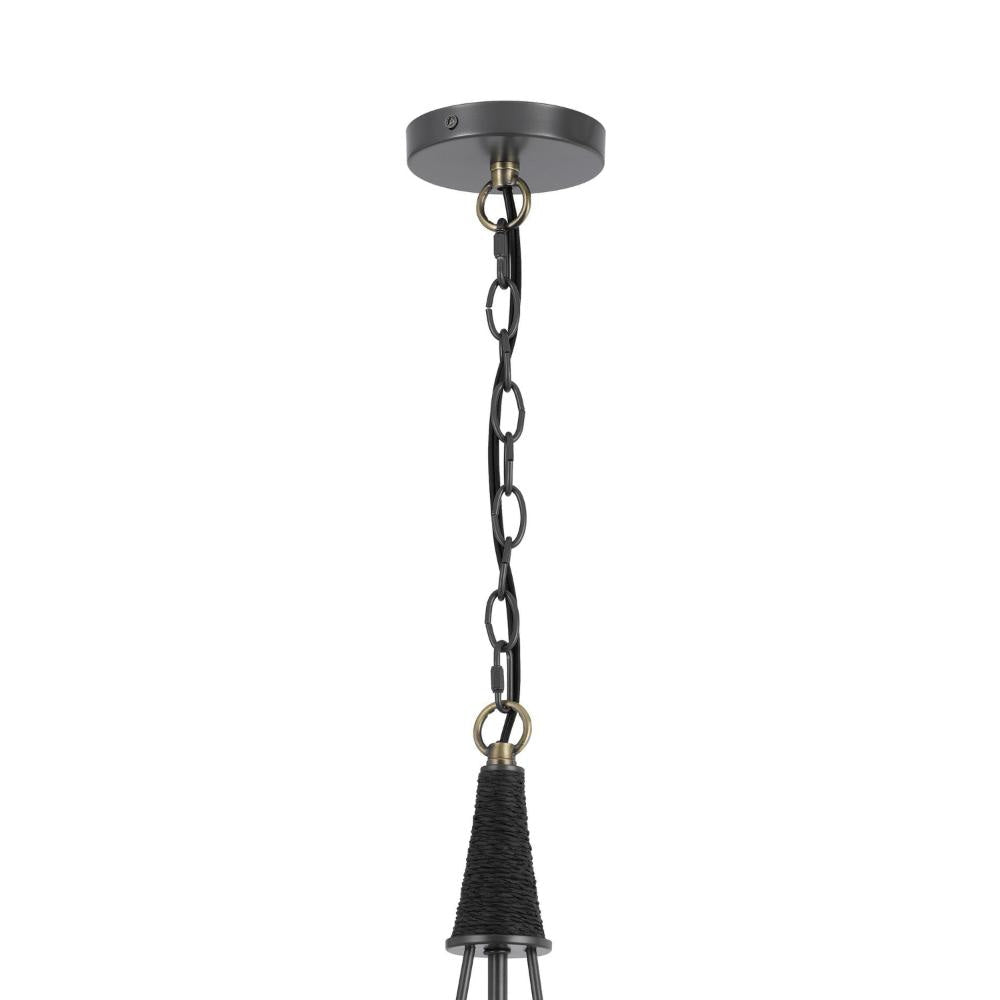 Cora 8 Inch Pendant Light w Gray Gold Chain Fluted Raindrop Glass BM323979