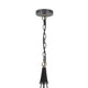 Cora 8 Inch Pendant Light w Gray Gold Chain Fluted Raindrop Glass BM323979
