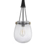 Cora 8 Inch Pendant Light w Gray Gold Chain Fluted Raindrop Glass BM323979