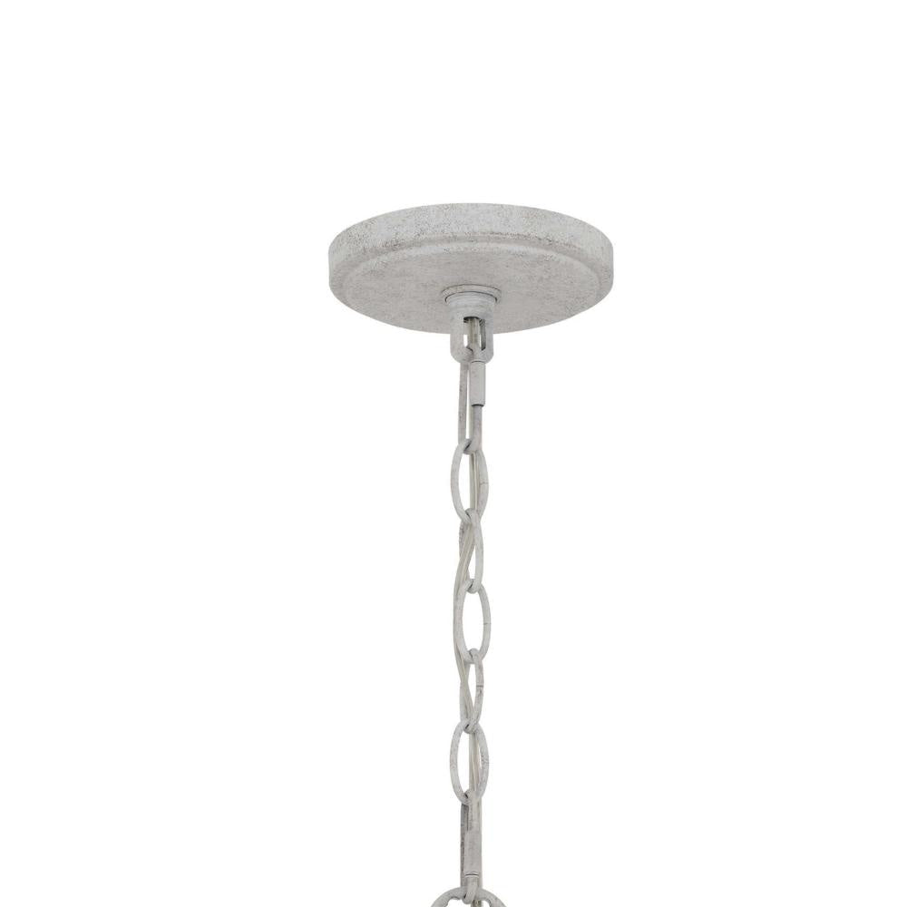 Baty Chandelier 3 Light Rustic Rattan Round White Metal 18 Inch