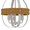 Baty Chandelier 3 Light Rustic Rattan Round White Metal 18 Inch