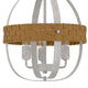 Baty Chandelier 3 Light Rustic Rattan Round White Metal 18 Inch