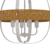 Baty Chandelier 4 Light Rustic Rattan Round White Metal 21 Inch