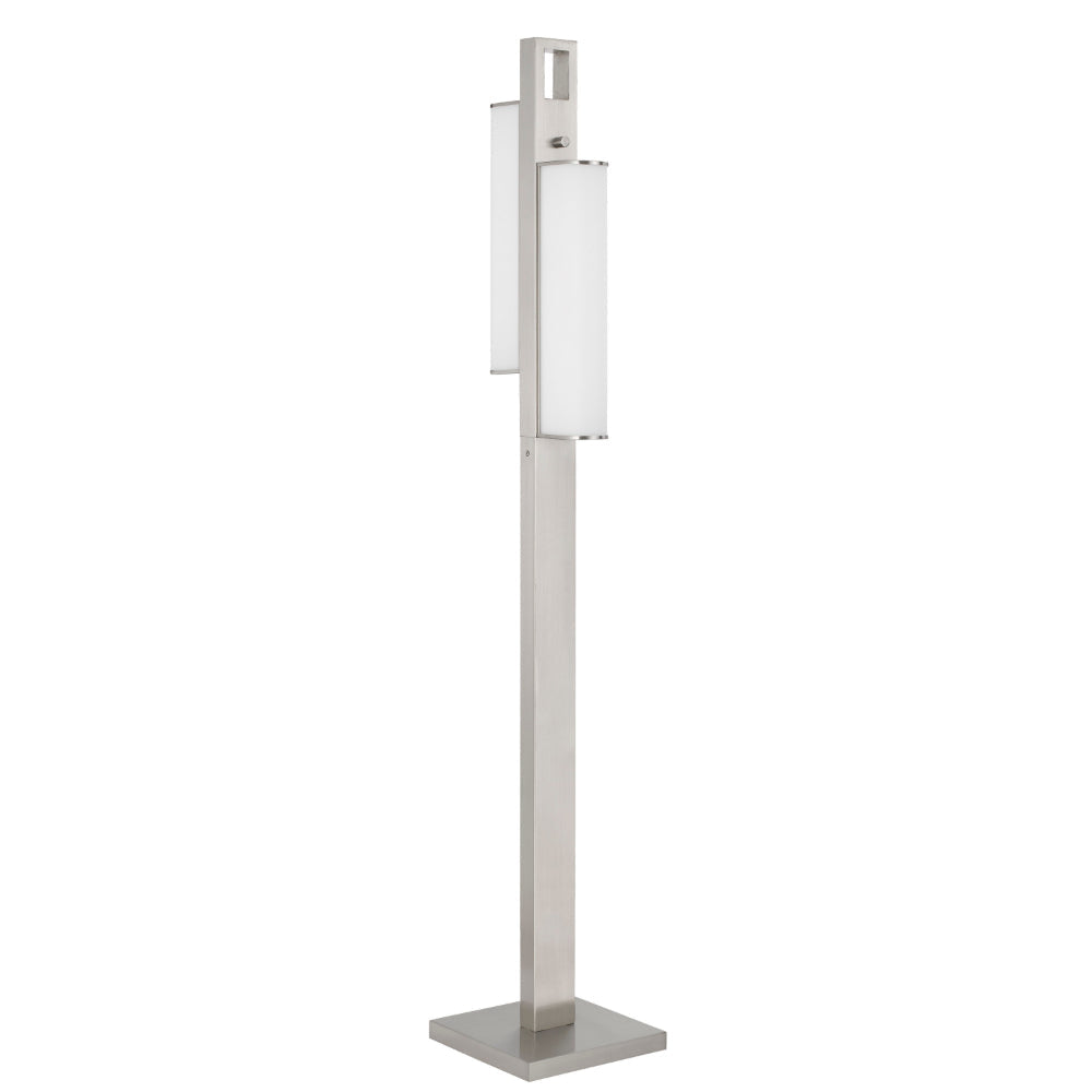 Mora Floor Lamp w Dimmer Switch, 2 Ports, Dual LED, Chrome 61 Inch