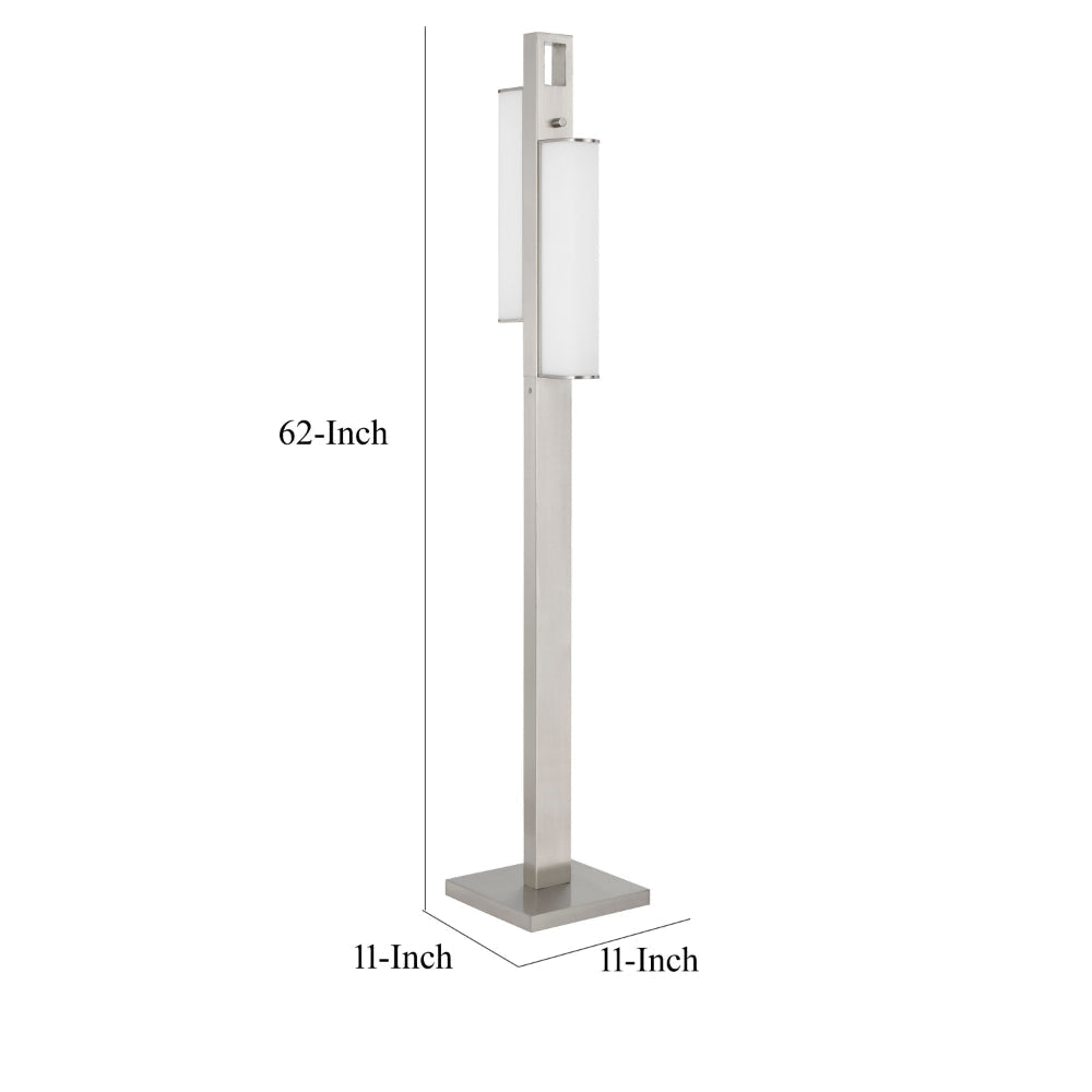 Mora Floor Lamp w Dimmer Switch 2 Ports Dual LED Chrome 61 Inch BM323984