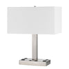 Colm Table Lamp 2 Ports and 2 Power Outlets Brushed Steel 21 Inch BM323985