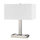 Colm Table Lamp 2 Ports and 2 Power Outlets Brushed Steel 21 Inch BM323985