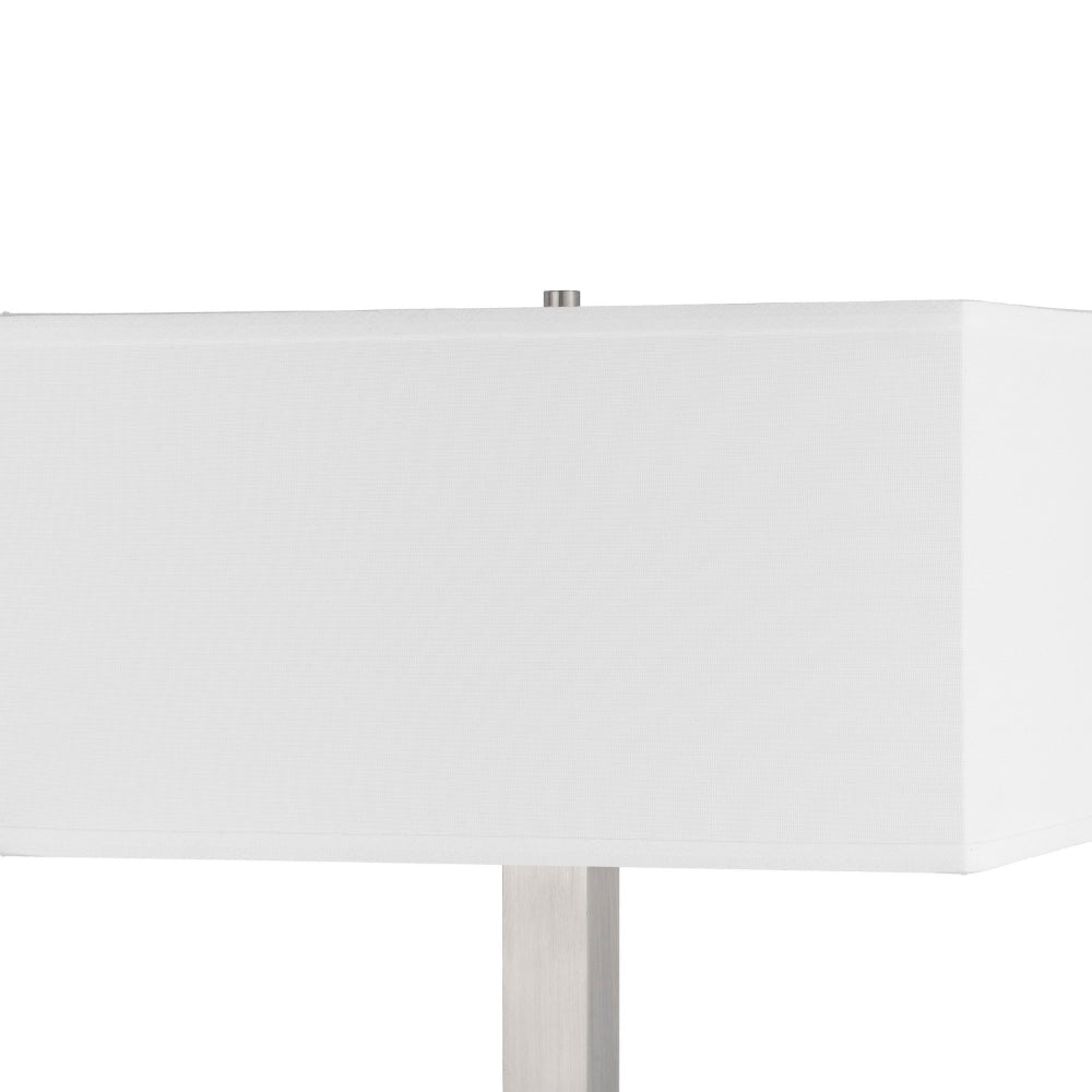 Colm Table Lamp 2 Ports and 2 Power Outlets Brushed Steel 21 Inch BM323985
