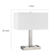 Colm Table Lamp 2 Ports and 2 Power Outlets Brushed Steel 21 Inch BM323985