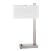 Nacy Table Lamp 1 Power Outlet and USB Port Chrome Steel 25 Inch BM323986